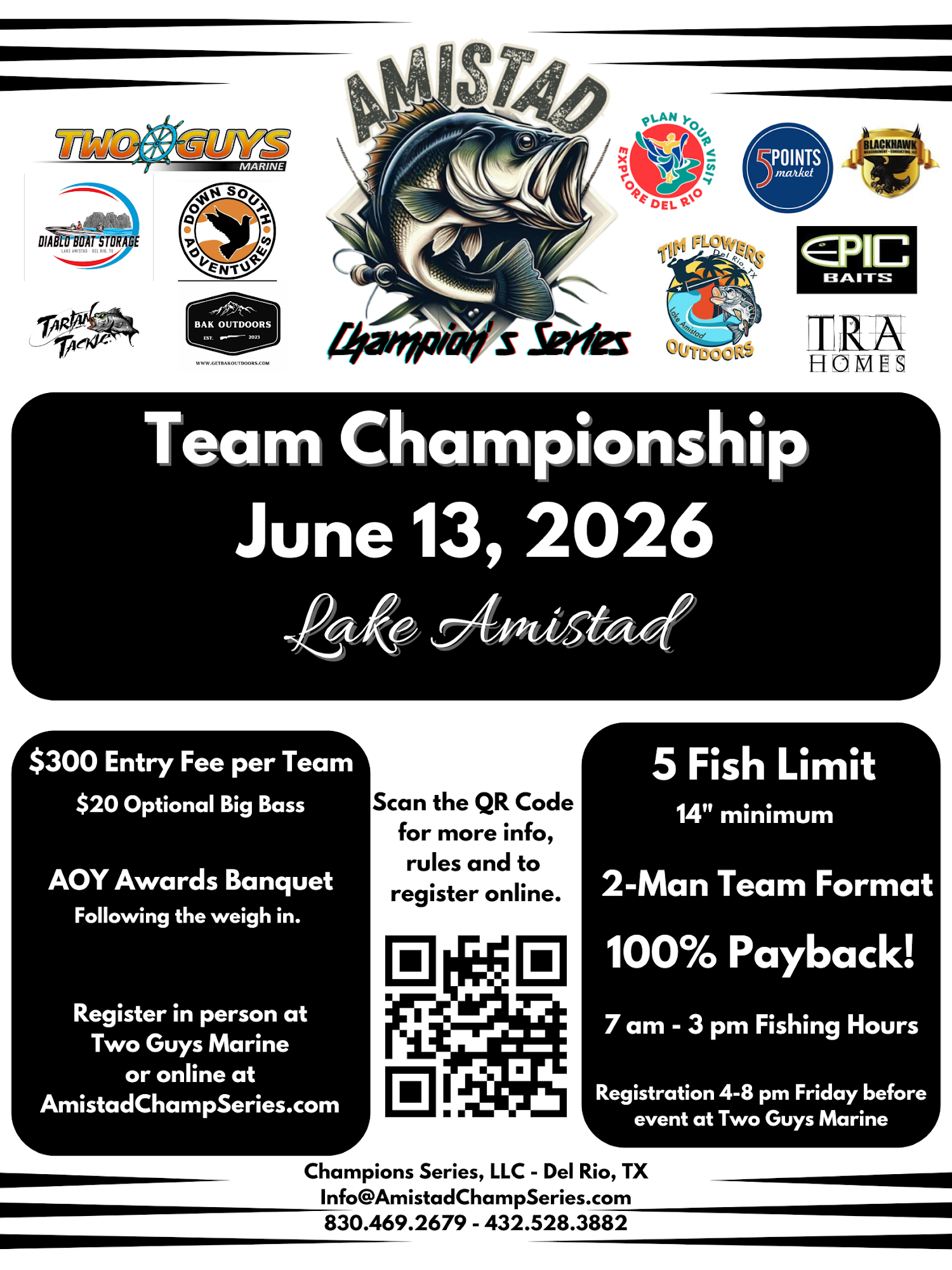 2026 Team Championship event flyer, June 13 at Lake Amistad